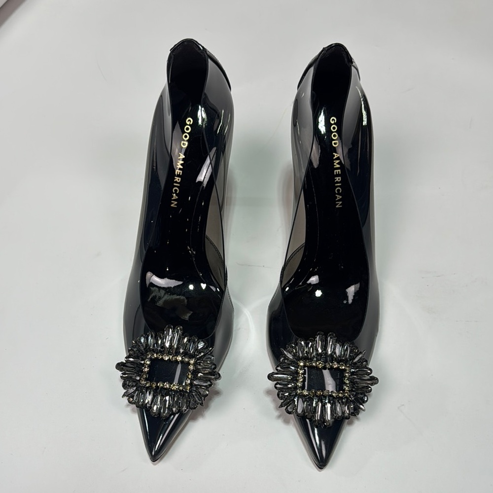 Good American Cinder-F*CKING-RELLA Jeweled Pump In Light Smoke Size 8 - Picture 2 of 6